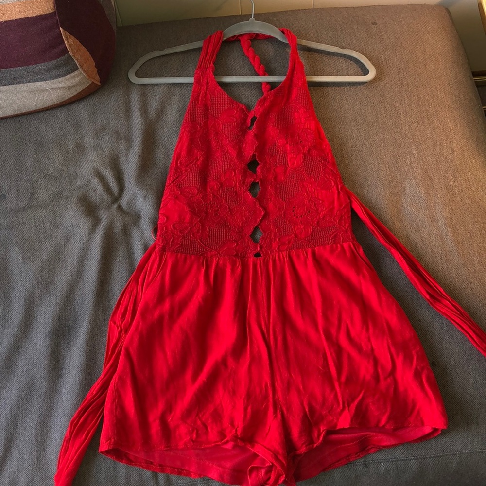 Meghan LA red romper